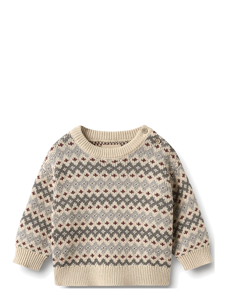 Wheat - Jacquard Pullover Harlow - džemprid - flint - 0