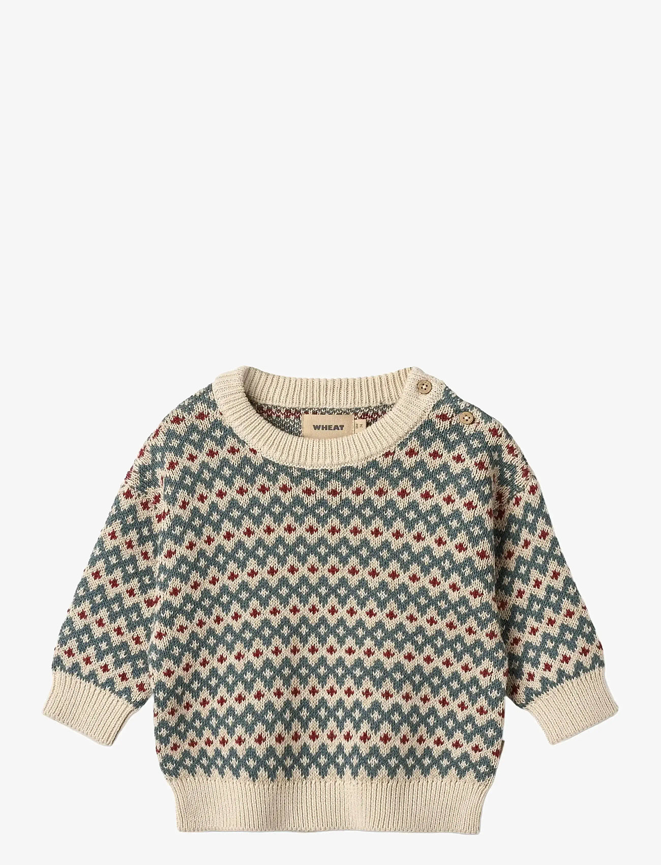 Wheat - Jacquard Pullover Harlow - autumn clothing - offwhite - 0