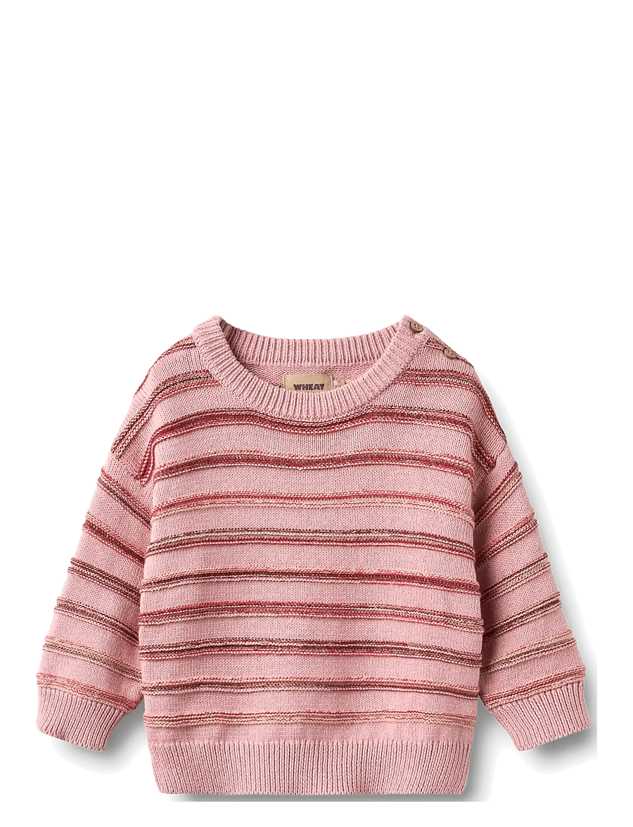 Wheat - Jacquard Pullover Harlow - pullover - berry cream stripe - 0