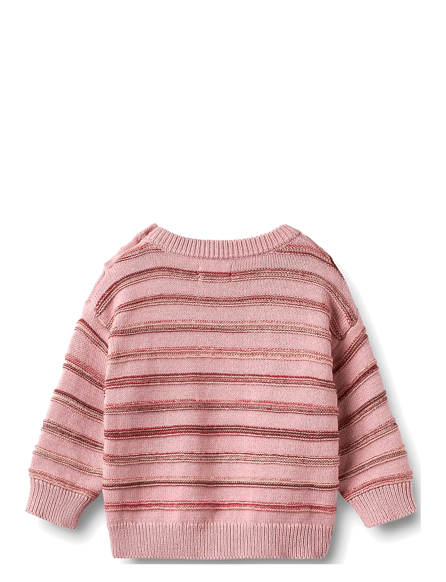 Wheat - Jacquard Pullover Harlow - pullover - berry cream stripe - 1