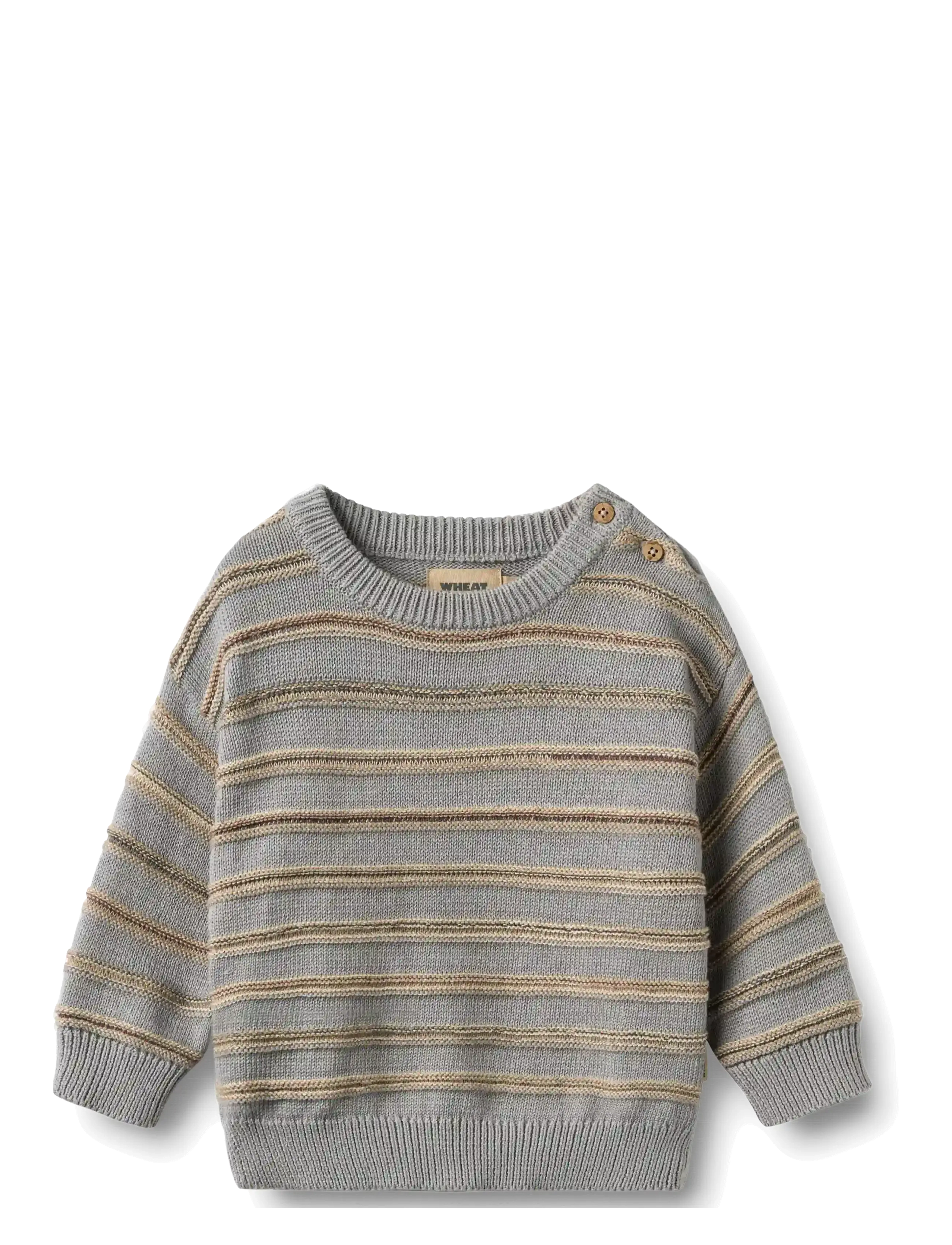Wheat Jacquard Pullover Harlow - Trøjer - SLIGHTLY BLUE STRIPE / blue