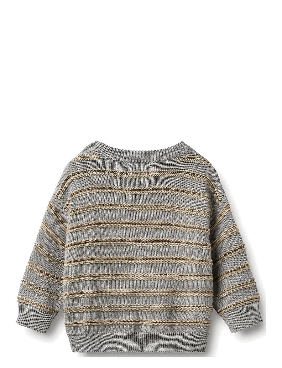 Wheat - Jacquard Pullover Harlow - trøjer - slightly blue stripe - 1