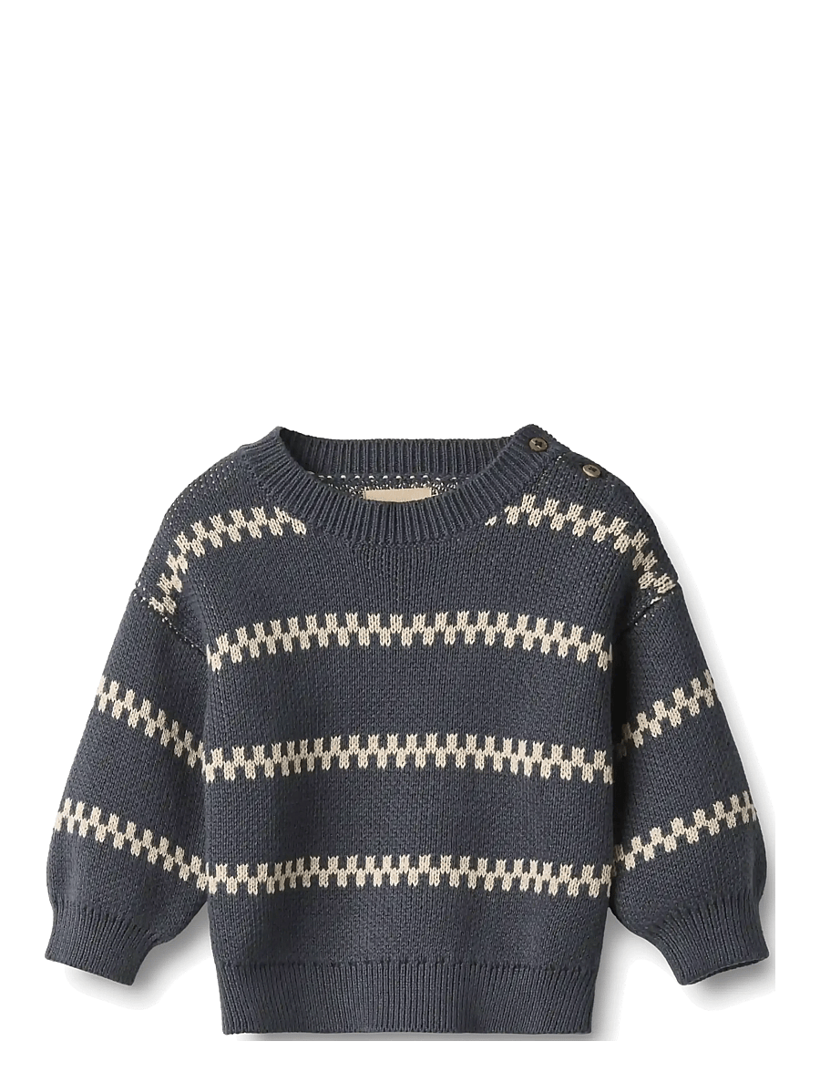 Wheat - Jacquard Pullover Harlow - pullover - greyblue - 0