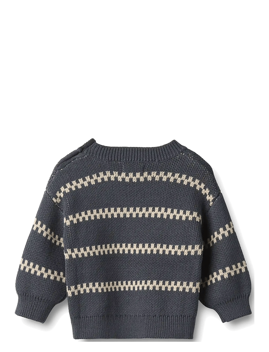 Wheat - Jacquard Pullover Harlow - pullover - greyblue - 1