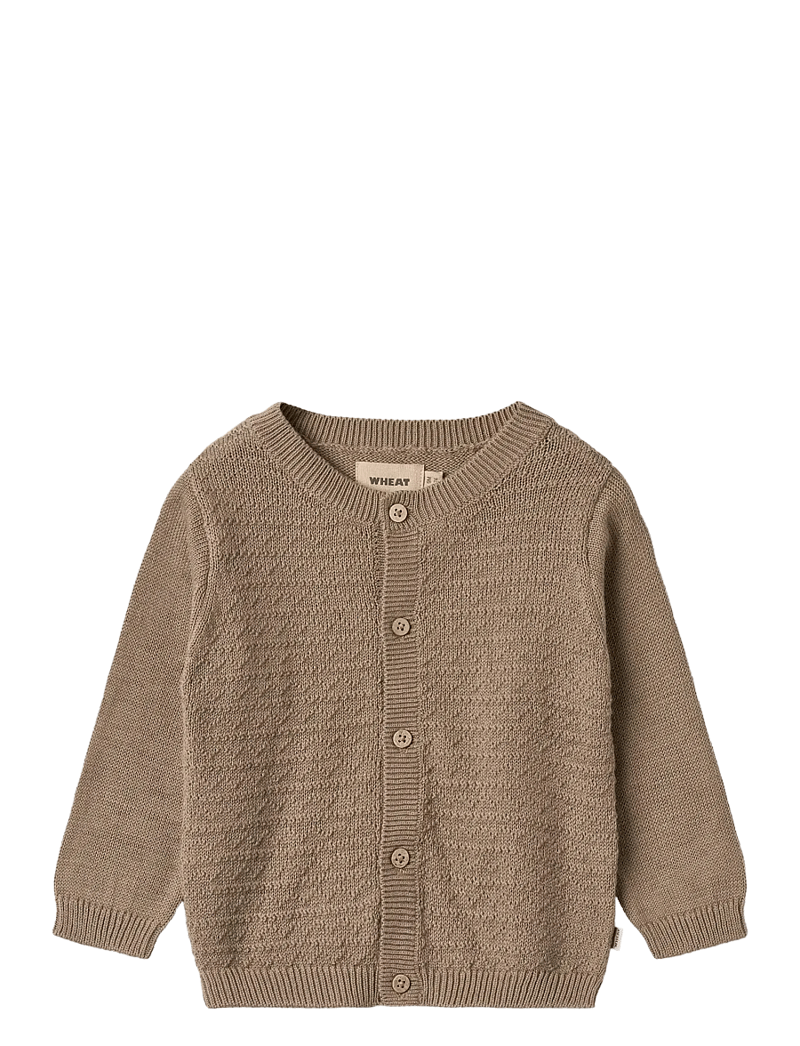 Wheat - Knit Cardigan Bjørn - gebreide vesten - beige stone - 0