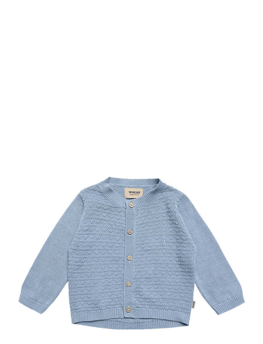 Wheat - Knit Cardigan Bjørn - cardigans - faded denim - 0