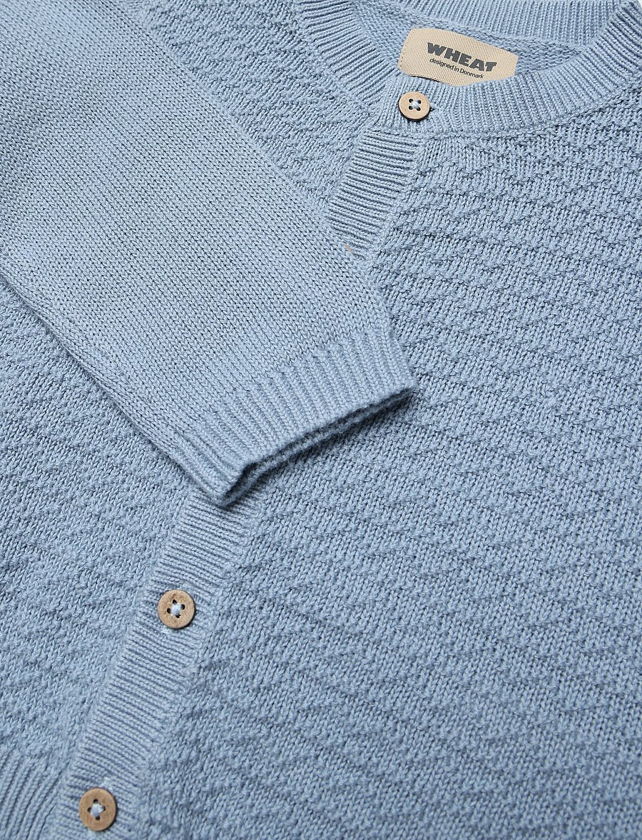 Wheat - Knit Cardigan Bjørn - cardigans - faded denim - 2