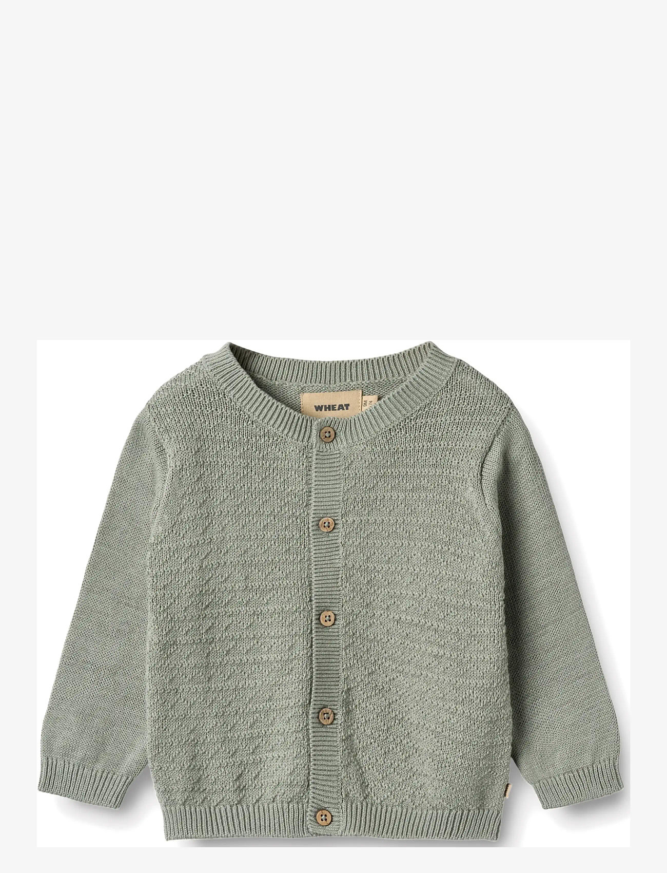 Wheat - Knit Cardigan Bjørn - cardigans - morning mist - 0