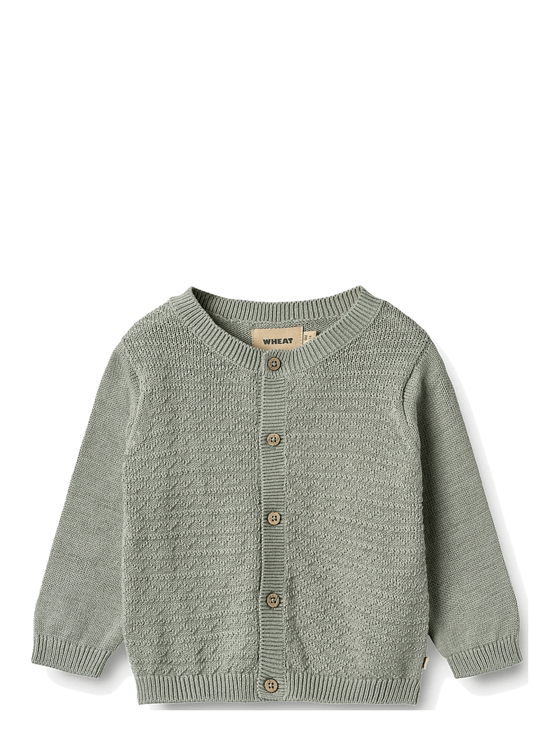 Wheat - Knit Cardigan Bjørn - cardigans - morning mist - 1