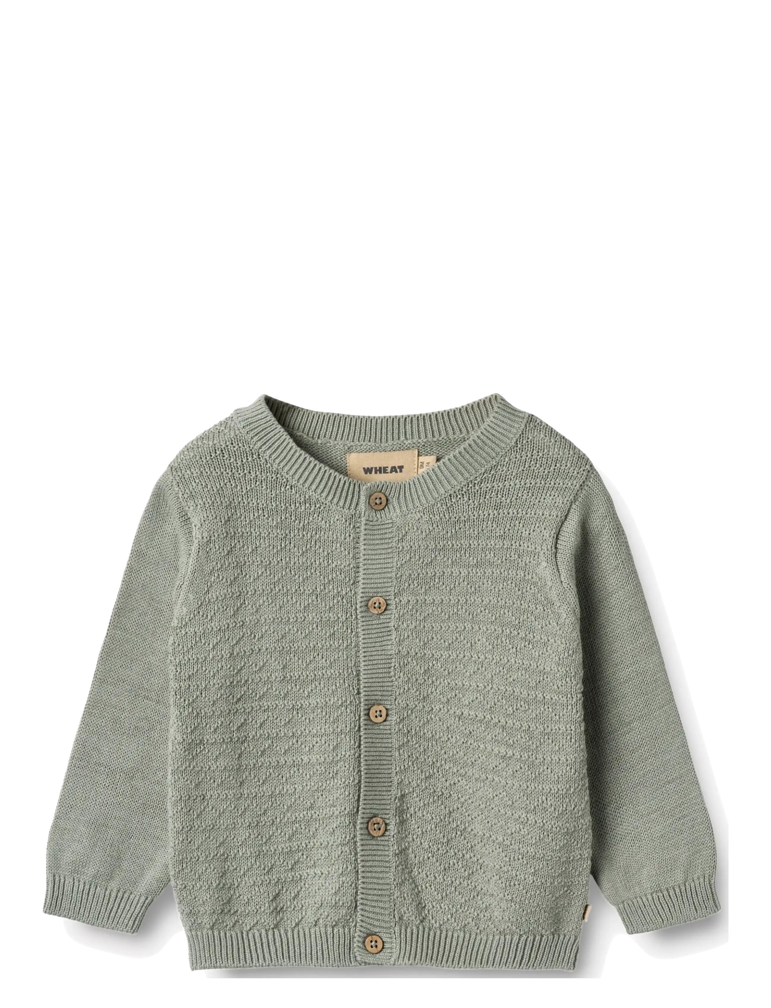 Wheat - Knit Cardigan Bjørn - koftor - morning mist - 1