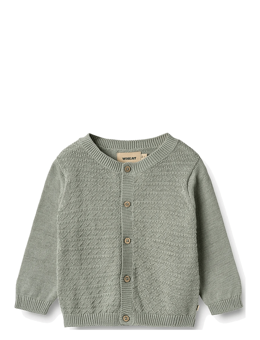 Wheat - Knit Cardigan Bjørn - koftor - morning mist - 1