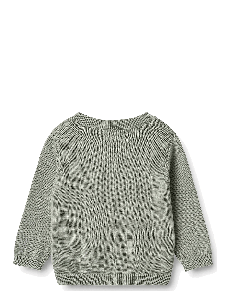 Wheat - Knit Cardigan Bjørn - koftor - morning mist - 2