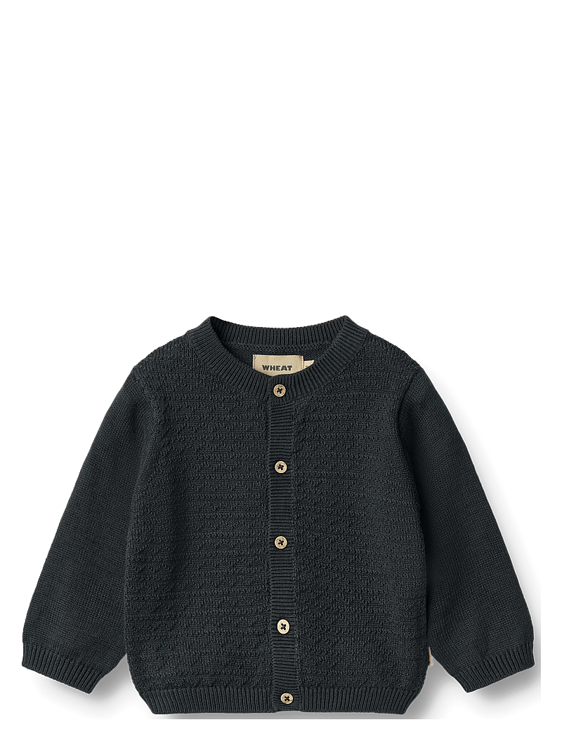 Wheat - Knit Cardigan Bjørn - cardigans - navy - 0