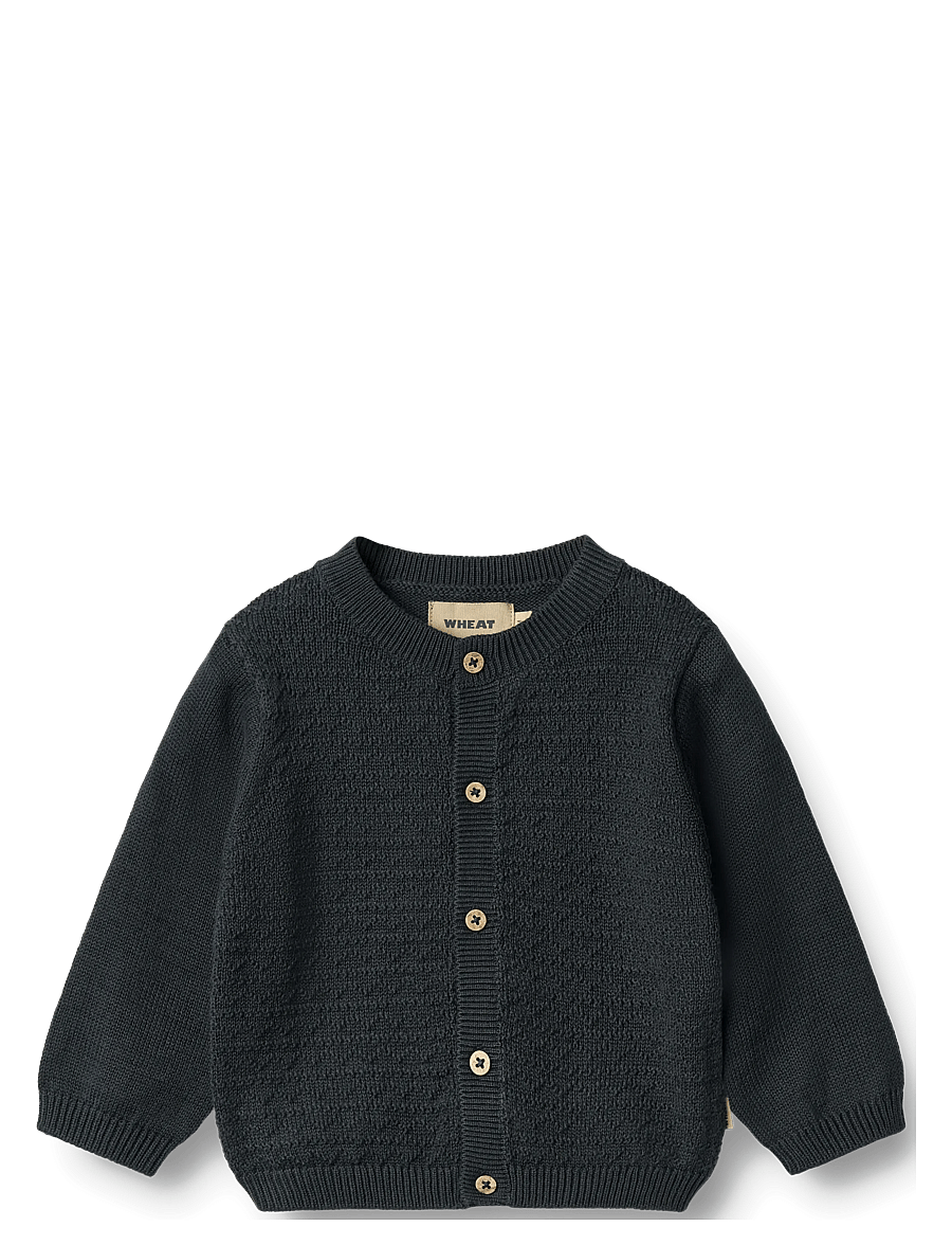 Wheat - Knit Cardigan Bjørn - koftor - navy - 0