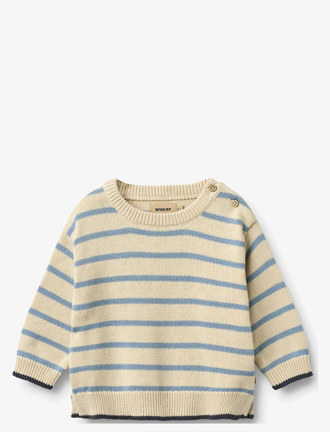 Wheat - Knit Pullover Morgan - swetry - faded denim stripe - 0