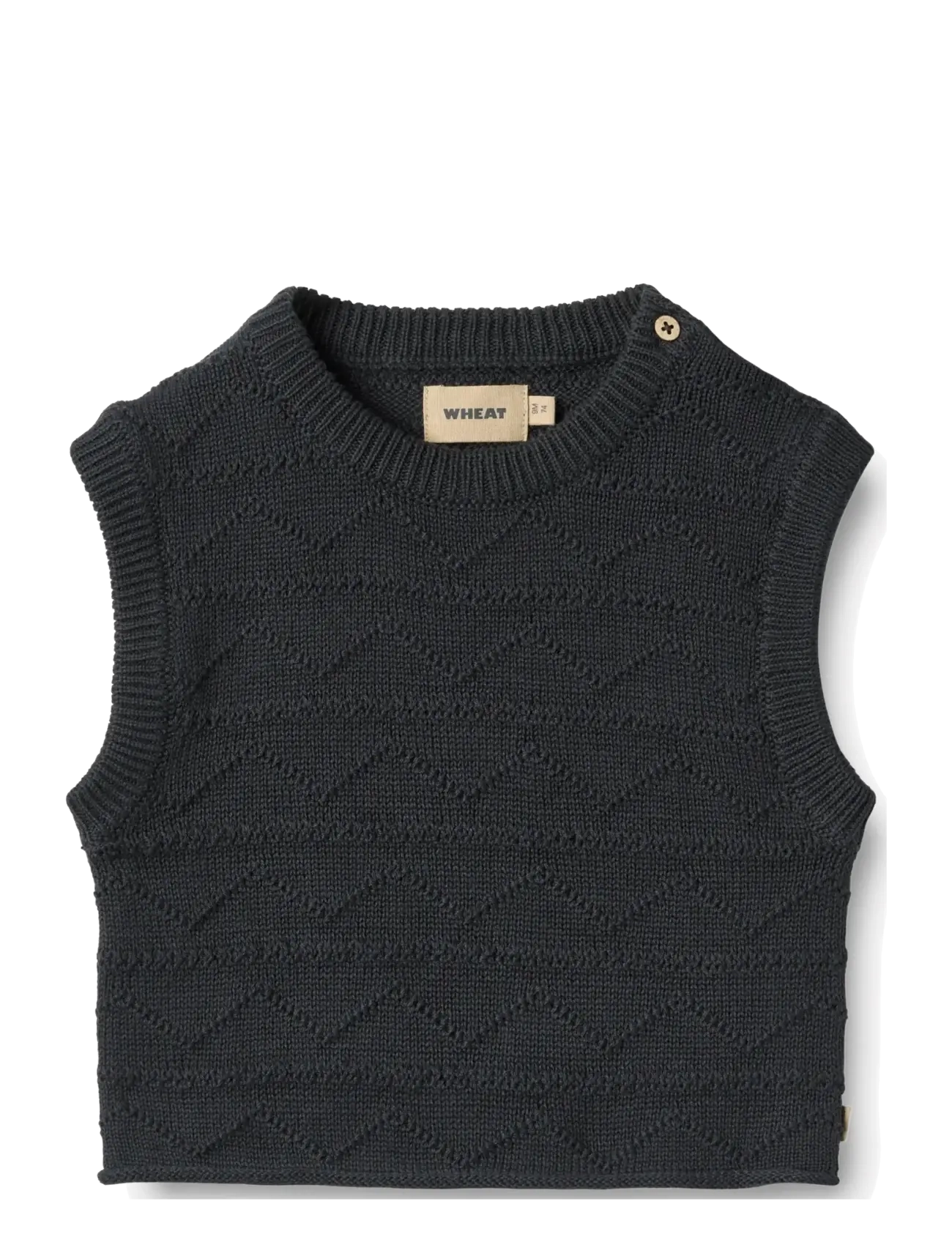 Wheat Knit Vest Bobby - Overdele - NAVY / grey