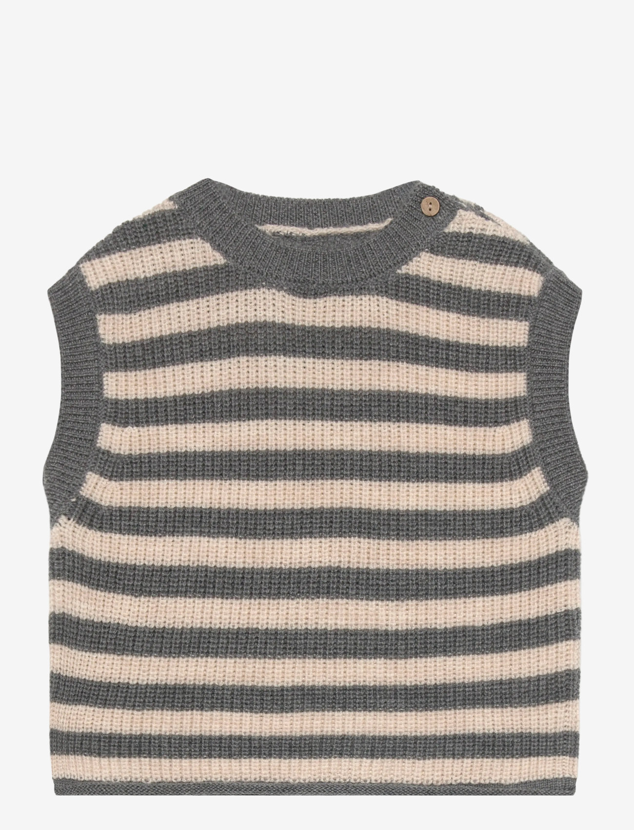 Wheat - Knit Vest Ruby - veste - grey stripe - 0