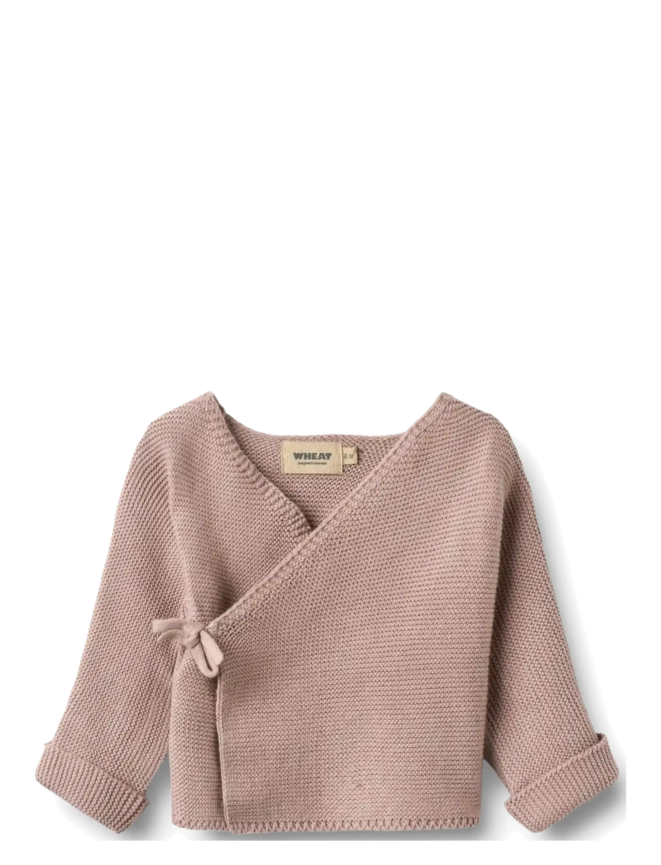Wheat Knit Wraparound L/S Siva - Cardigans - DRY ROSE / pink/rose