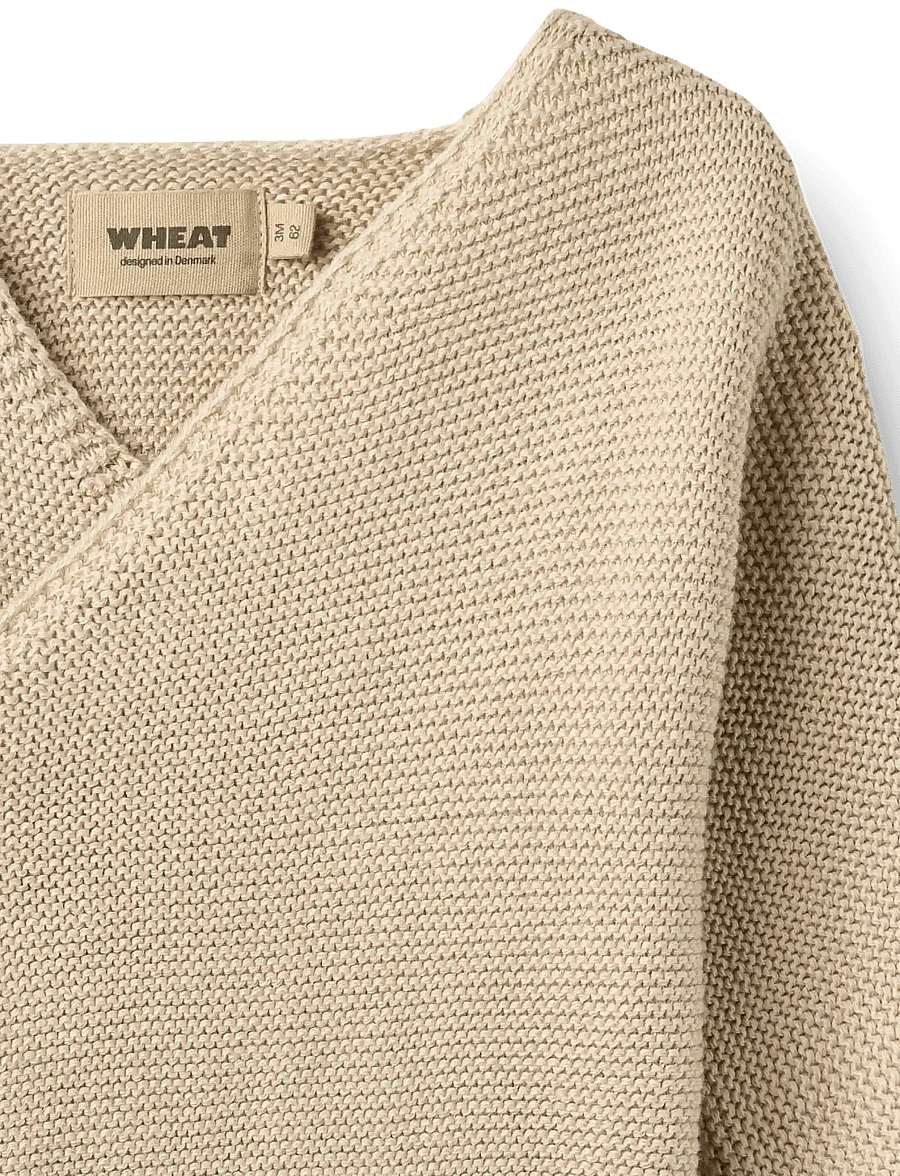 Wheat - Knit Wraparound L/S Siva - kardiganid - offwhite - 3