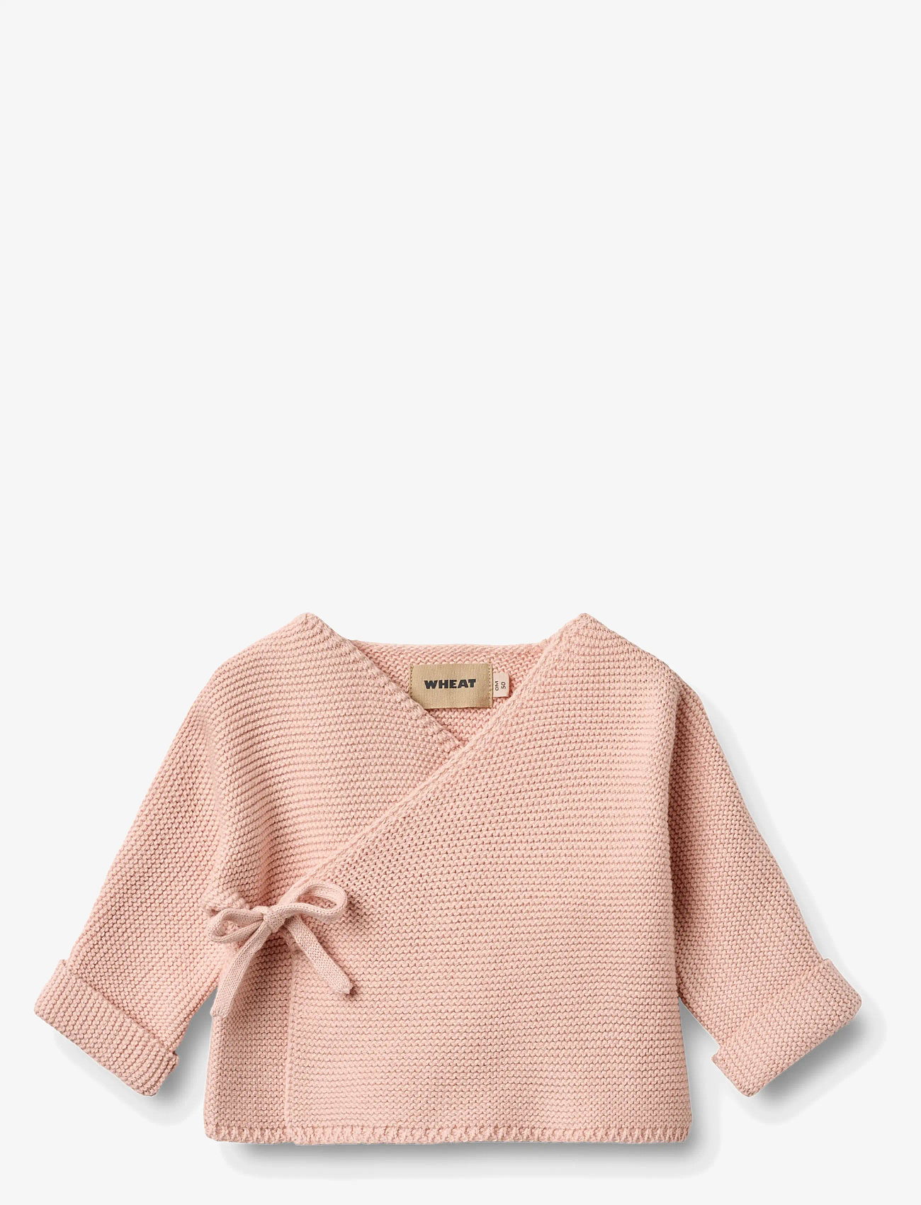 Wheat - Knit Wraparound L/S Siva - cardigans - powder - 0