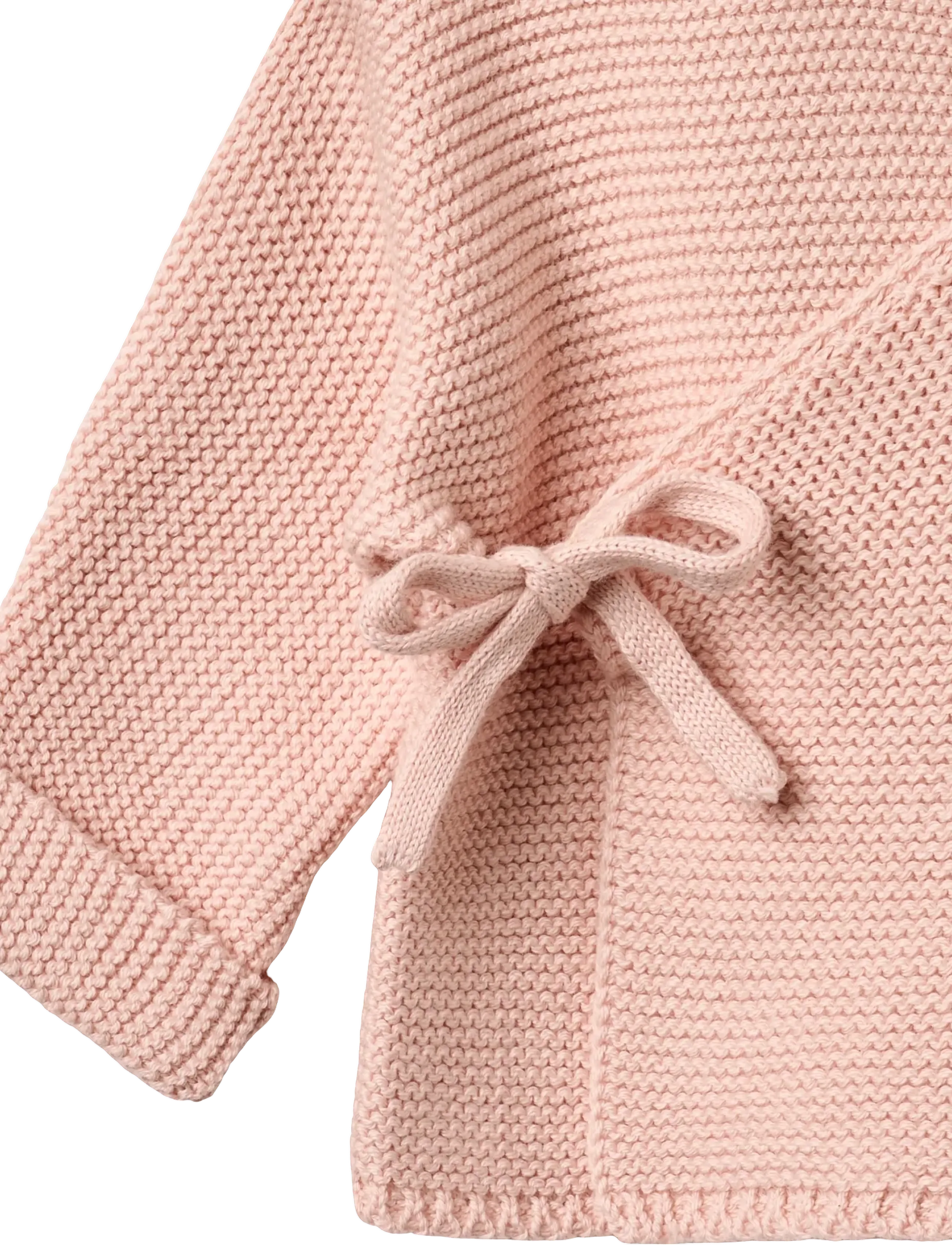 Wheat - Knit Wraparound L/S Siva - cardigans - powder - 2