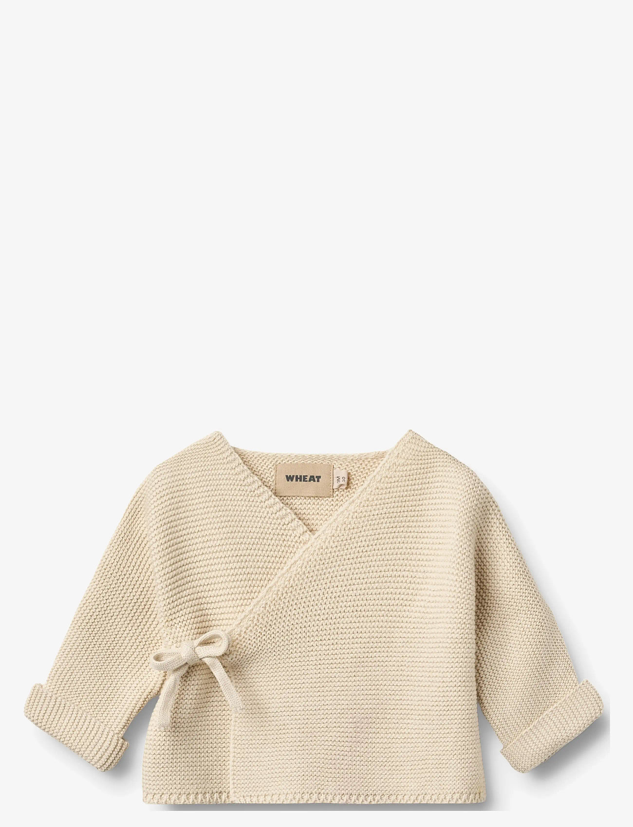 Wheat - Knit Wraparound L/S Siva - cardigans - sandshell - 0