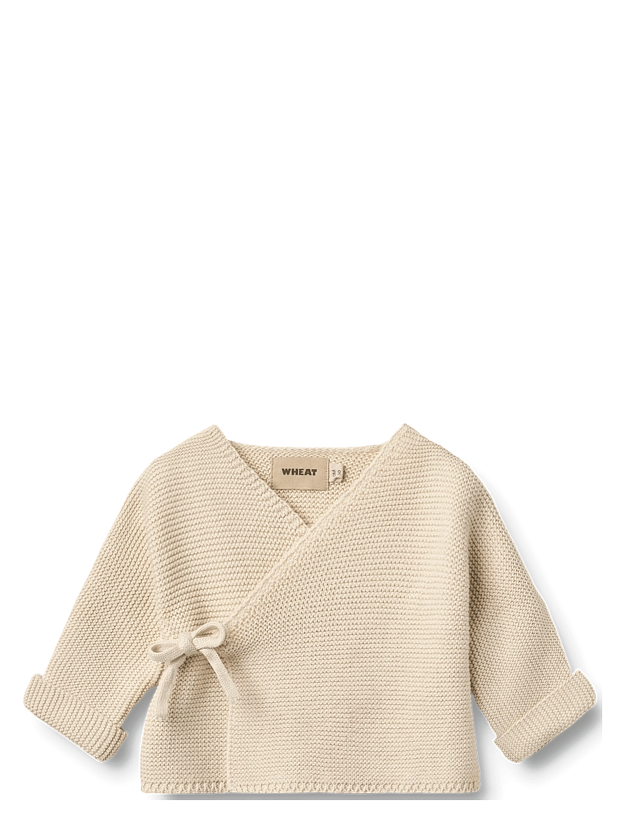 Wheat - Knit Wraparound L/S Siva - hnepptar peysur - sandshell - 0