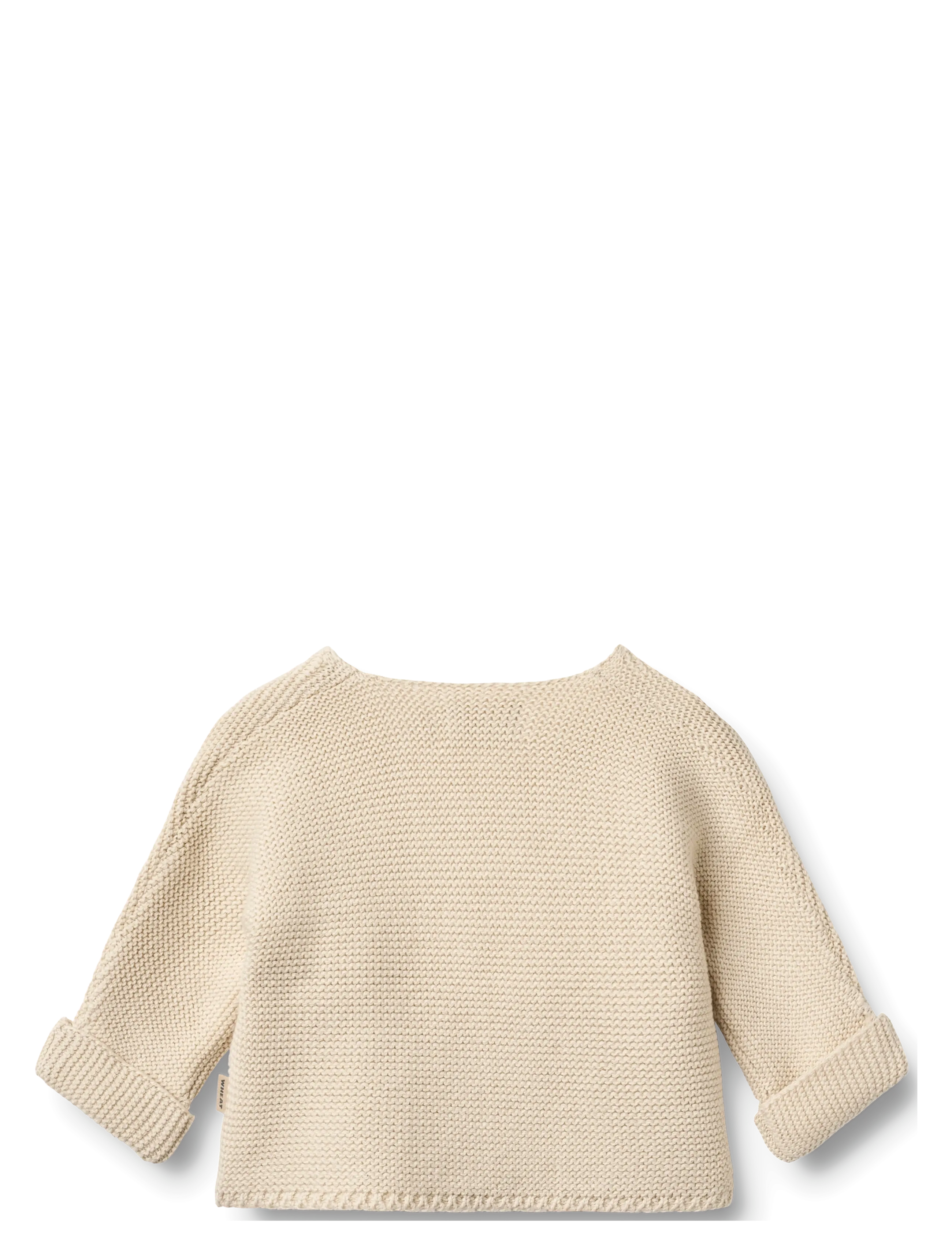 Wheat - Knit Wraparound L/S Siva - hnepptar peysur - sandshell - 1