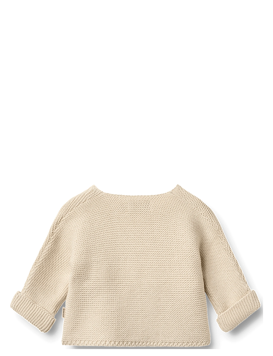 Wheat - Knit Wraparound L/S Siva - hnepptar peysur - sandshell - 1