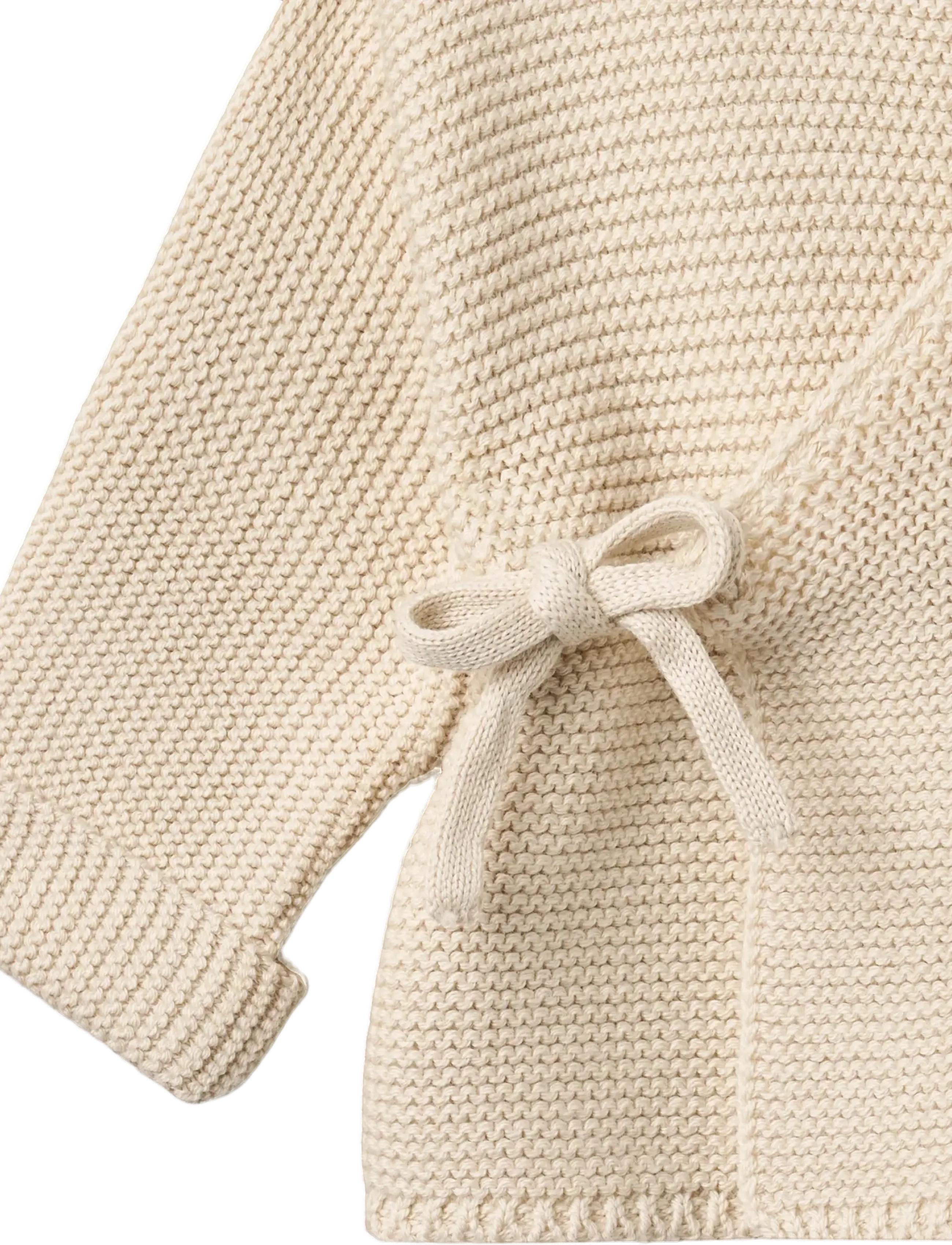Wheat - Knit Wraparound L/S Siva - hnepptar peysur - sandshell - 2
