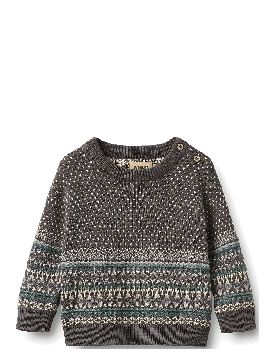 Wheat - Jacquard Pullover Julius - pullover - dark charcoal - 0