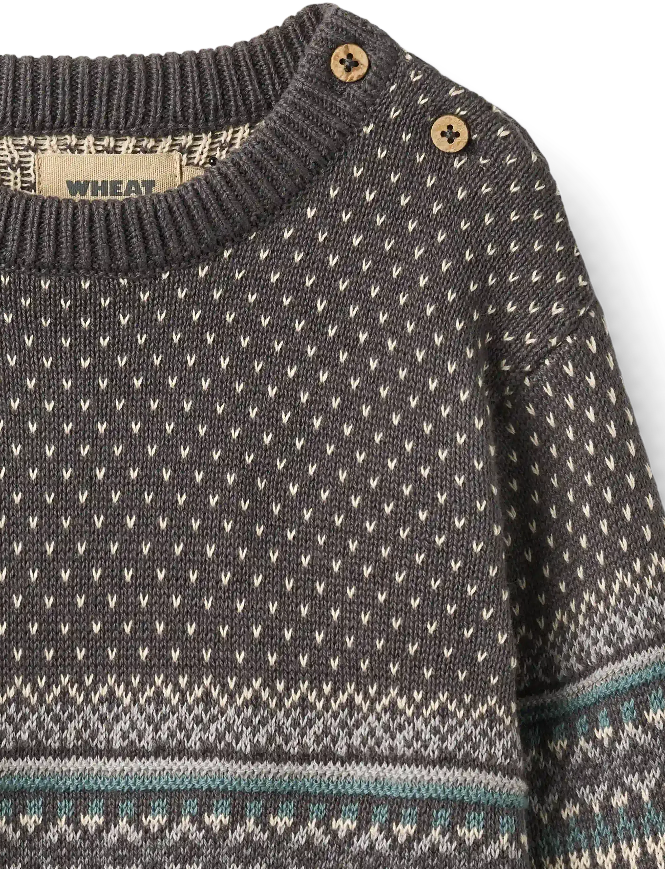Wheat - Jacquard Pullover Julius - trøjer - dark charcoal - 2