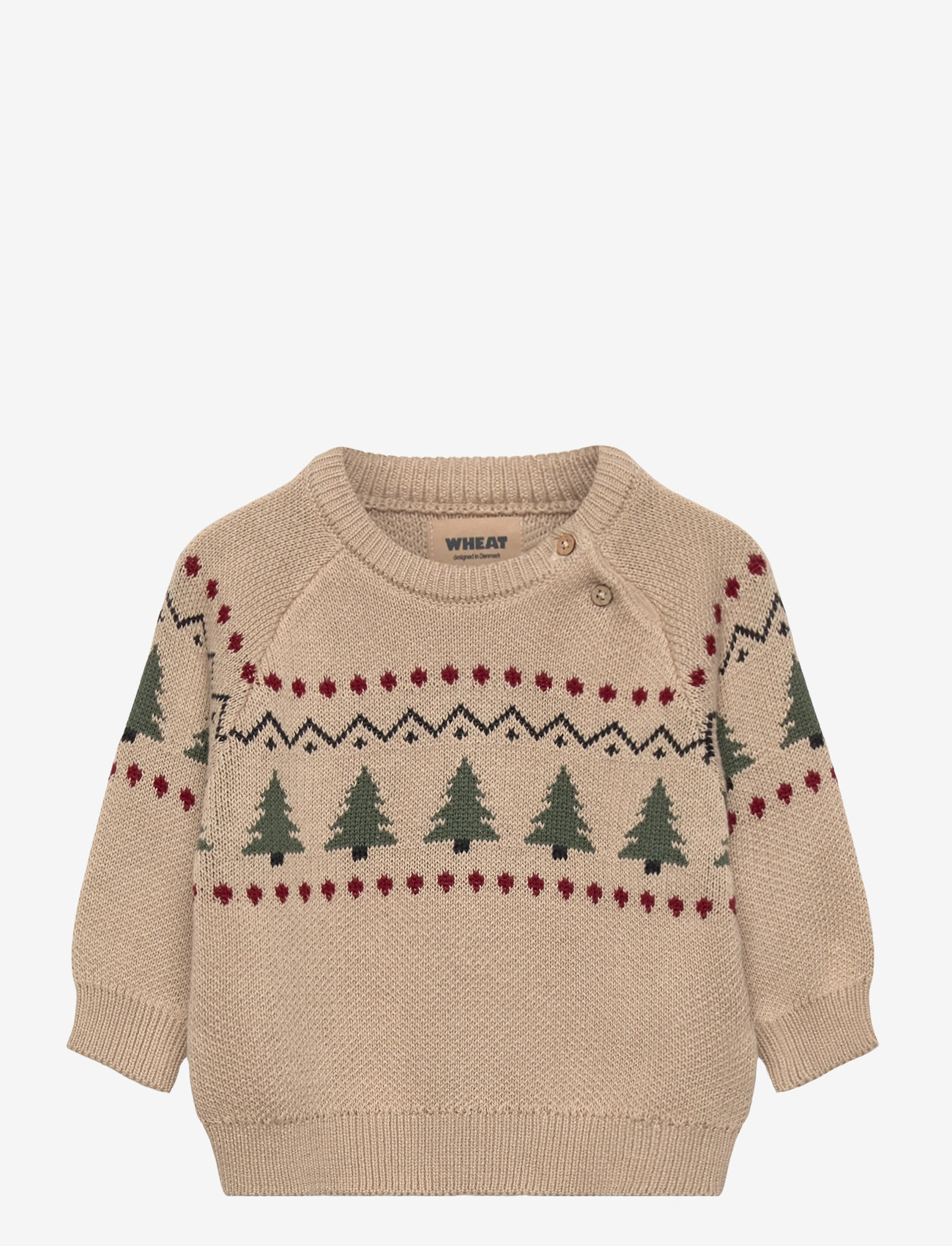 Wheat - Jacquard Pullover Balou - jumpers - warm sand - 0