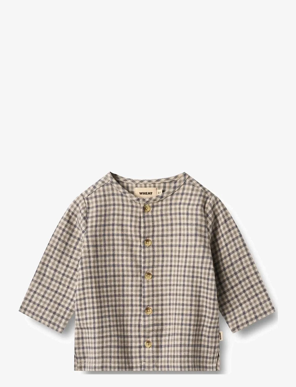 Wheat - Shirt L/S Shelby - långärmade skjortor - blue check - 1