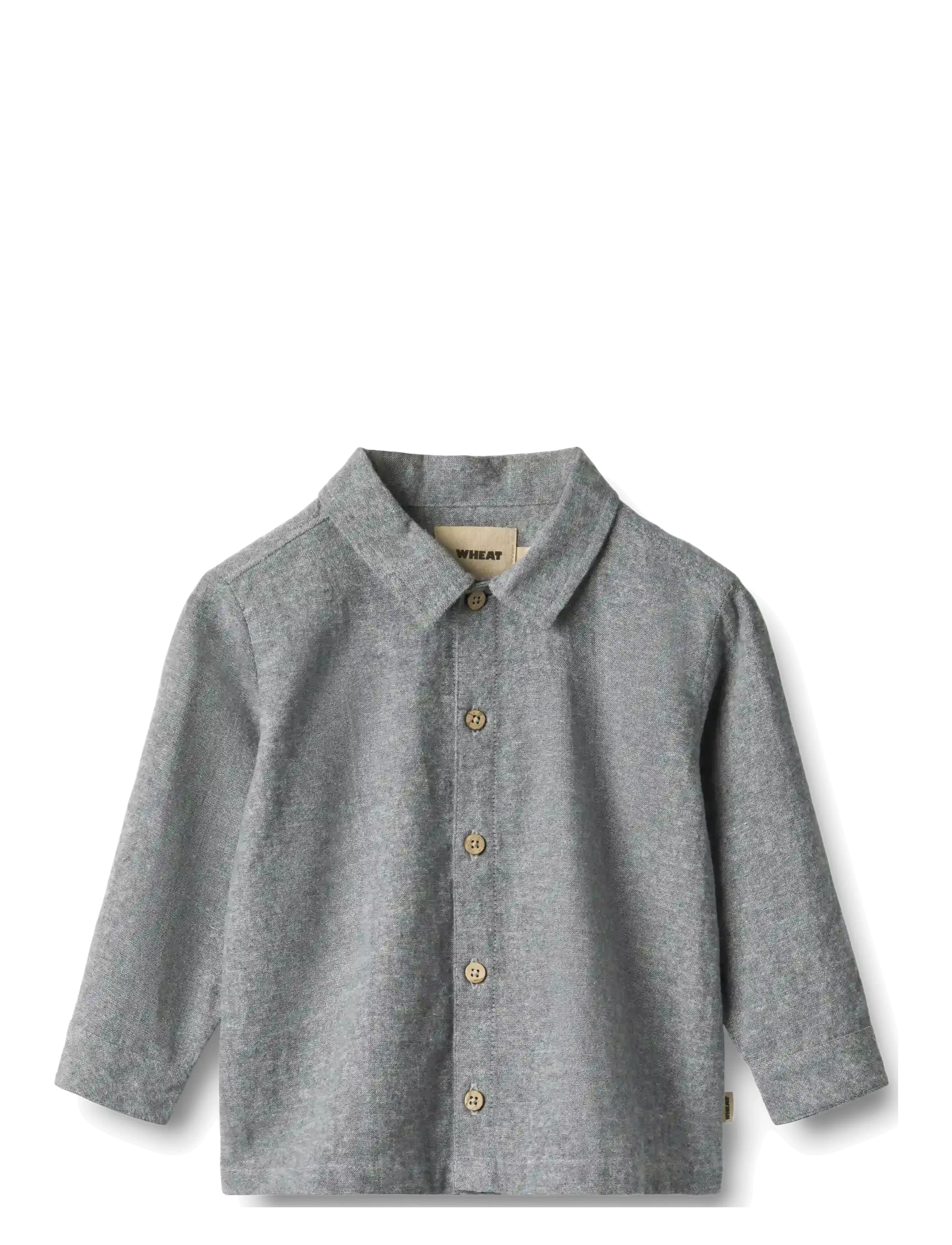 Wheat Shirt L/S Oscar - Festive wear - DARK BLUE CHAMBRAY / blue