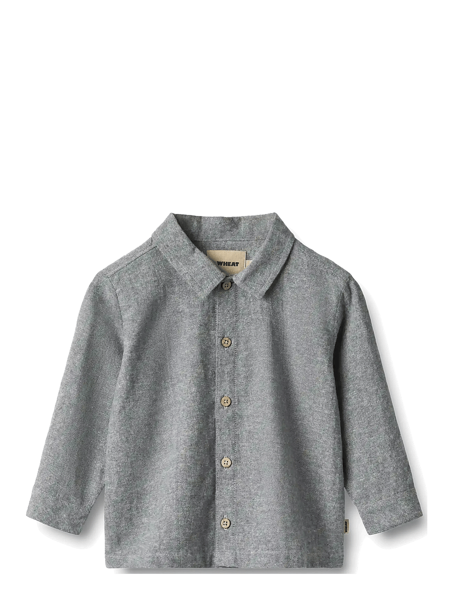 Wheat - Shirt L/S Oscar - dark blue chambray - 0