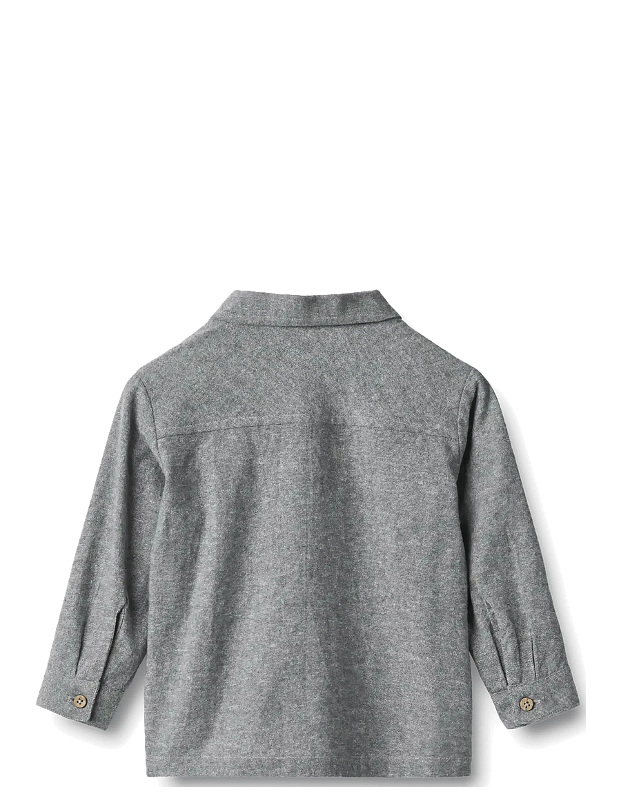 Wheat - Shirt L/S Oscar - dark blue chambray - 1
