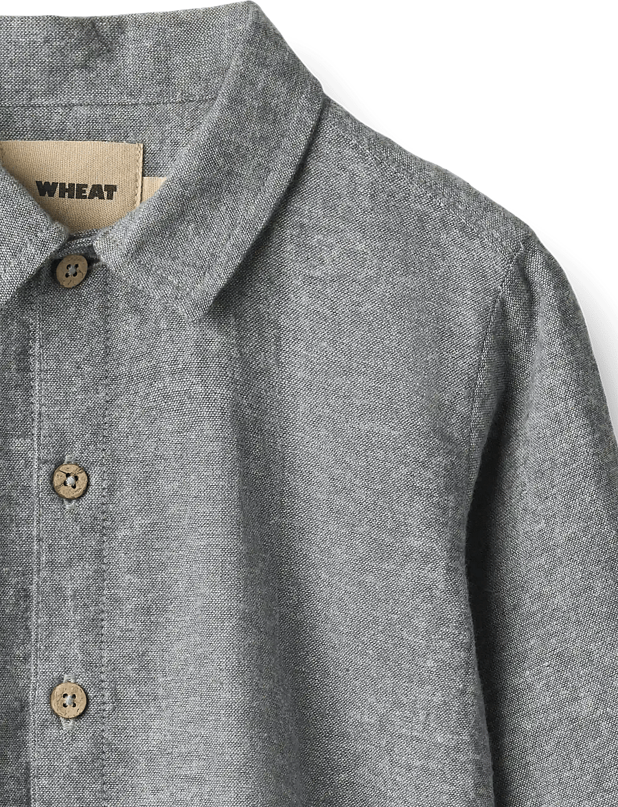 Wheat - Shirt L/S Oscar - dark blue chambray - 2