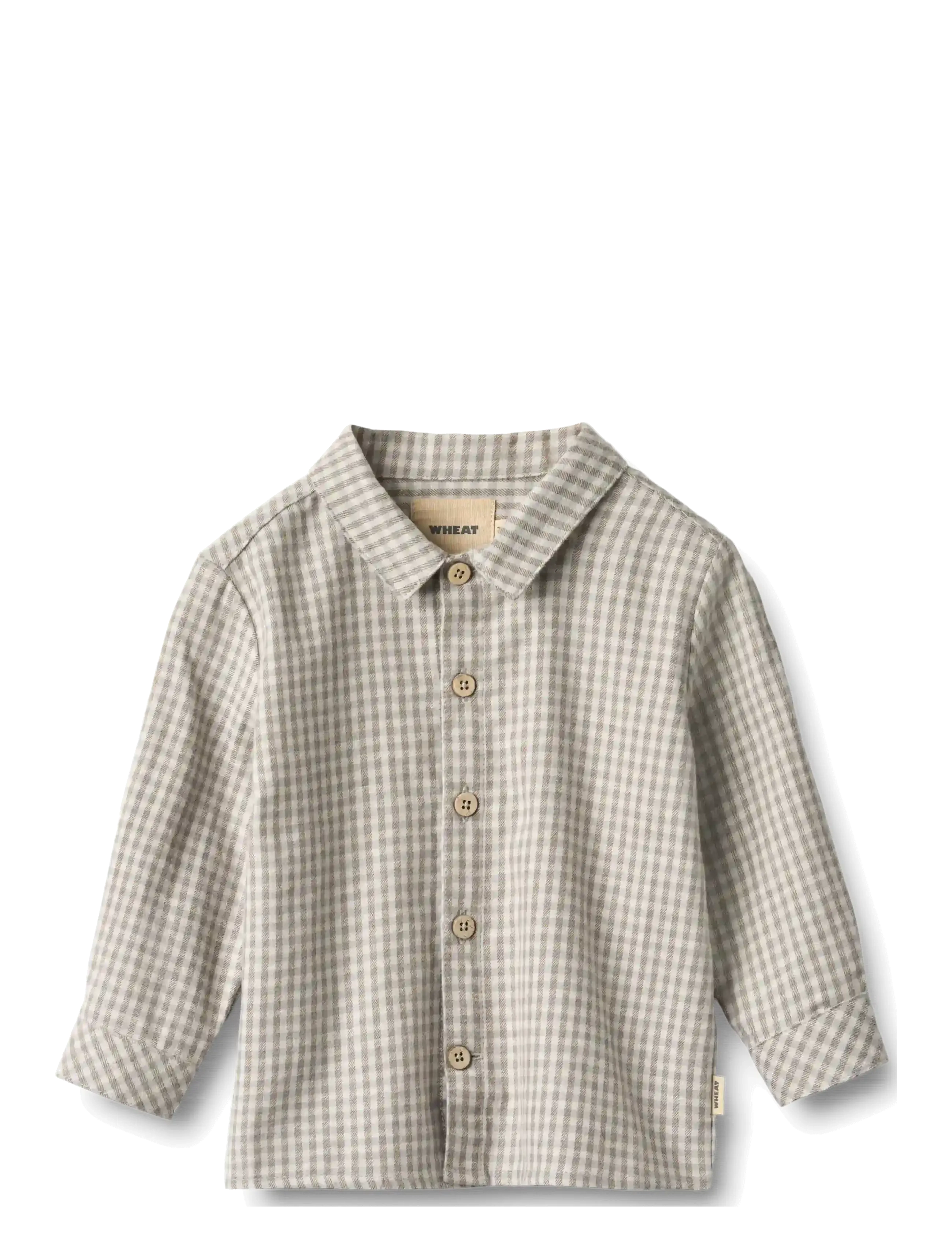 Wheat Shirt L/S Oscar - Langärmlige Hemden - GREYBROWN CHECK / grey
