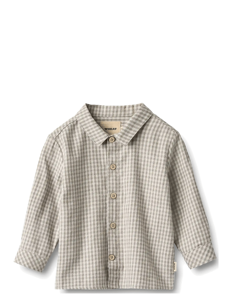 Wheat - Shirt L/S Oscar - langärmlige hemden - greybrown check - 0