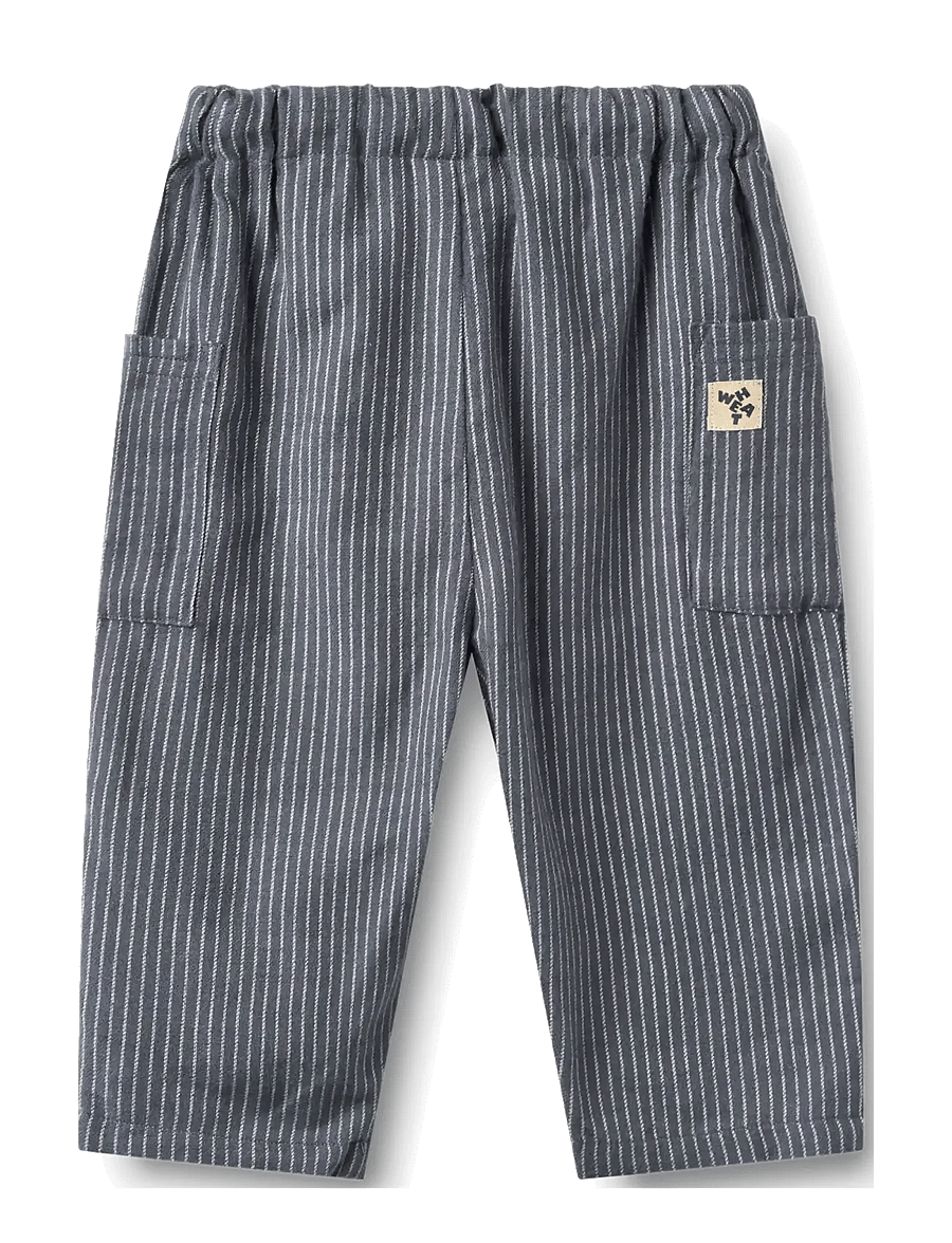 Wheat - Trousers Arne - greyblue slub stripe - 1