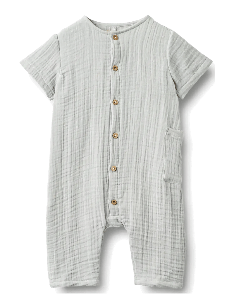 Wheat - Romper Alex - kortärmade bodysuits - light blue - 0