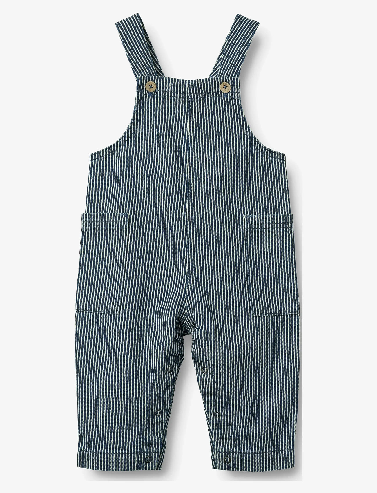 Wheat - Overall Ivan - hängselbyxor - denim stripe - 0
