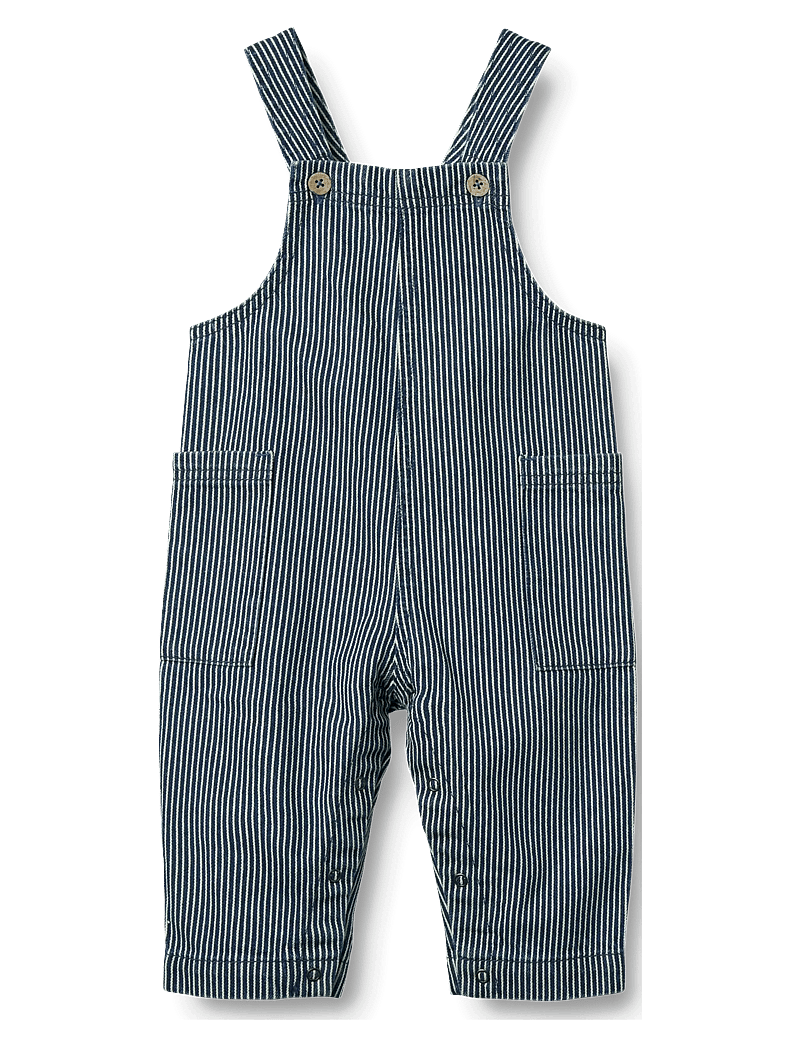Wheat - Overall Ivan - hängselbyxor - denim stripe - 0