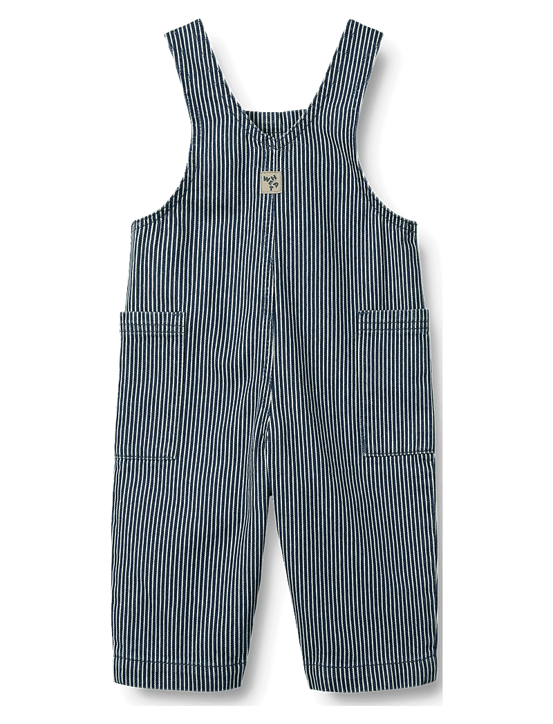 Wheat - Overall Ivan - hängselbyxor - denim stripe - 1
