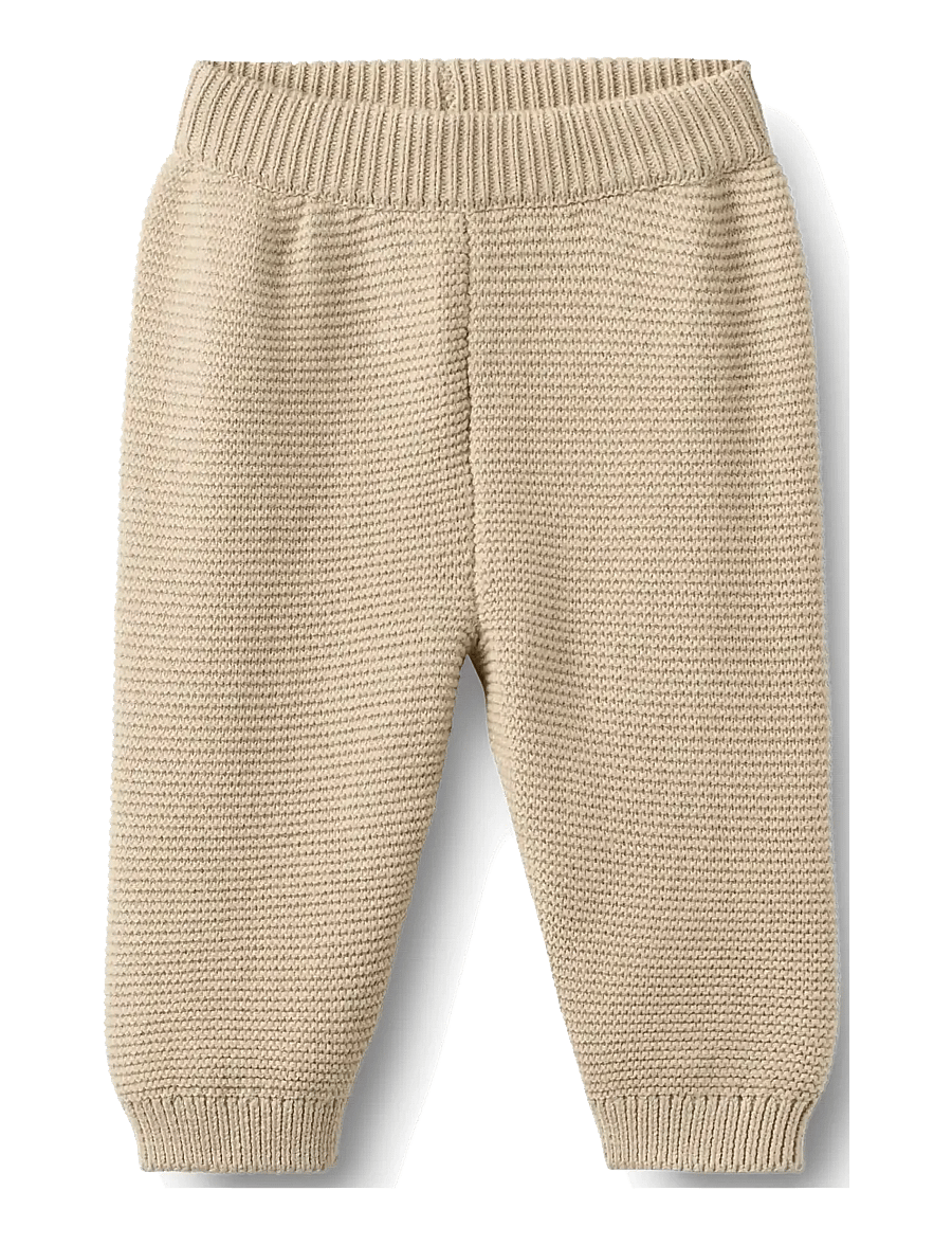 Wheat - Knit Trousers Antonie - babybyxor - offwhite - 0