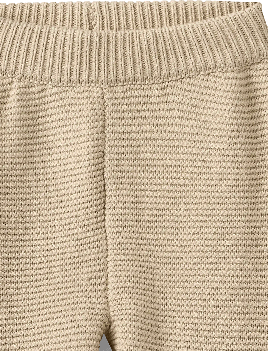 Wheat - Knit Trousers Antonie - babybyxor - offwhite - 2