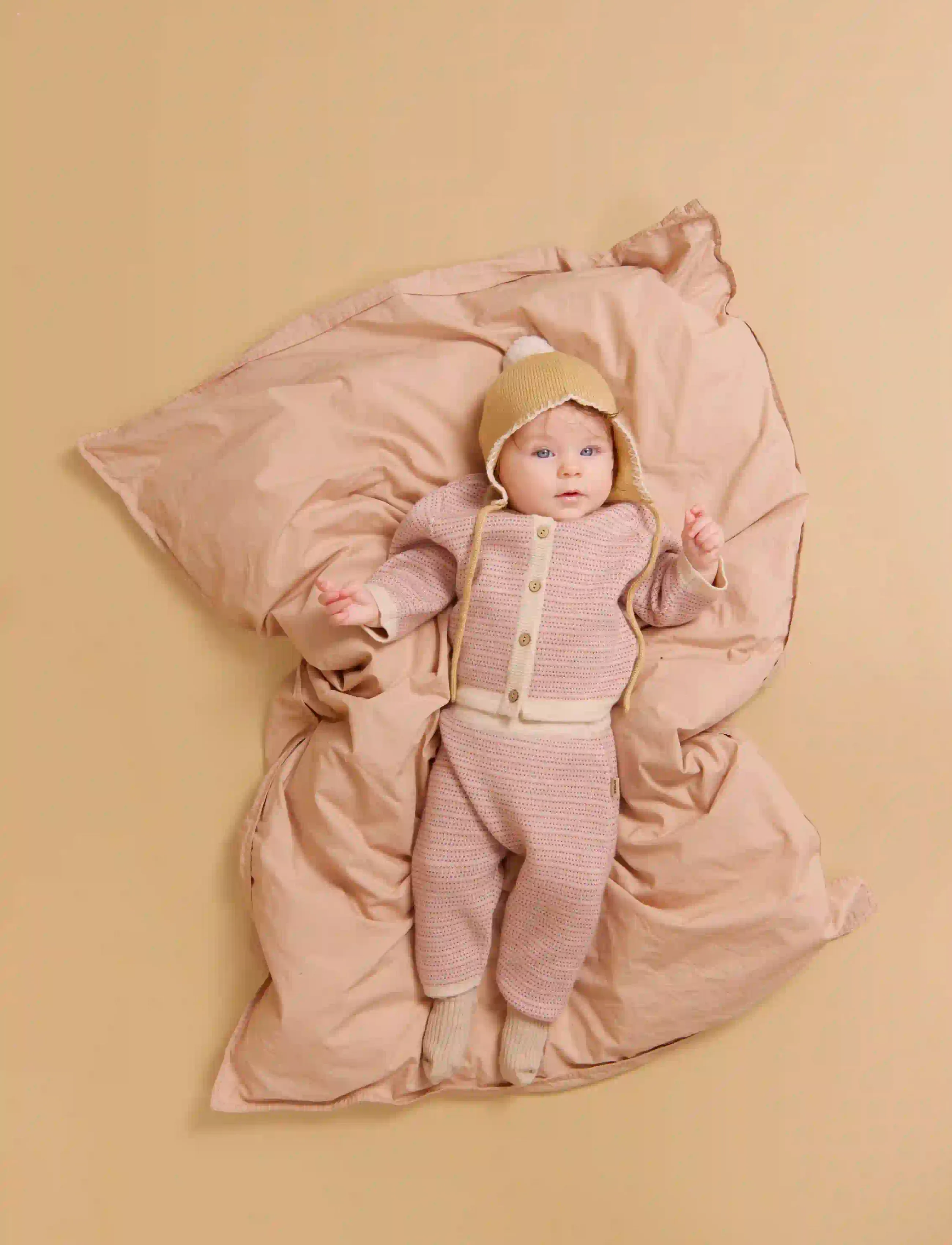 Wheat - Knit Trousers Neel - babybukser - rose - 3