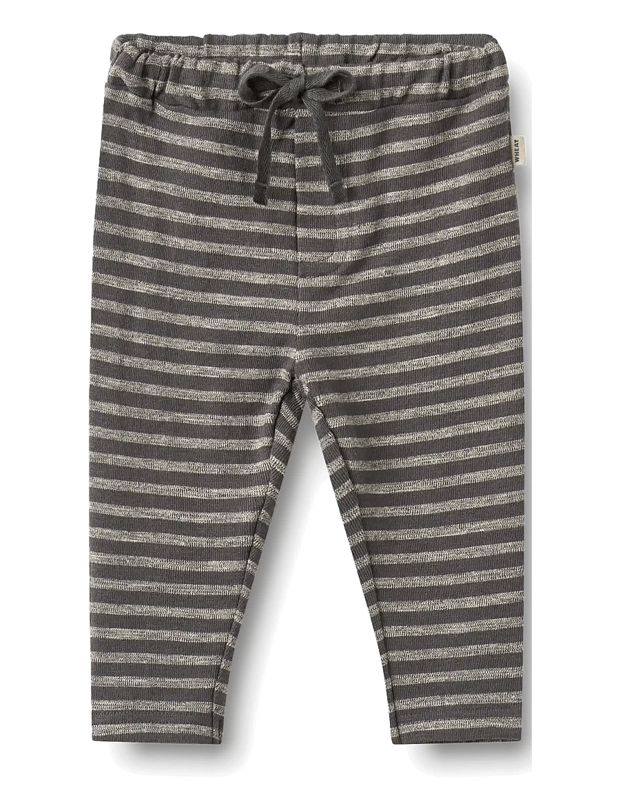 Wheat - Jersey Pants Manfred - dark charcoal stripe - 0