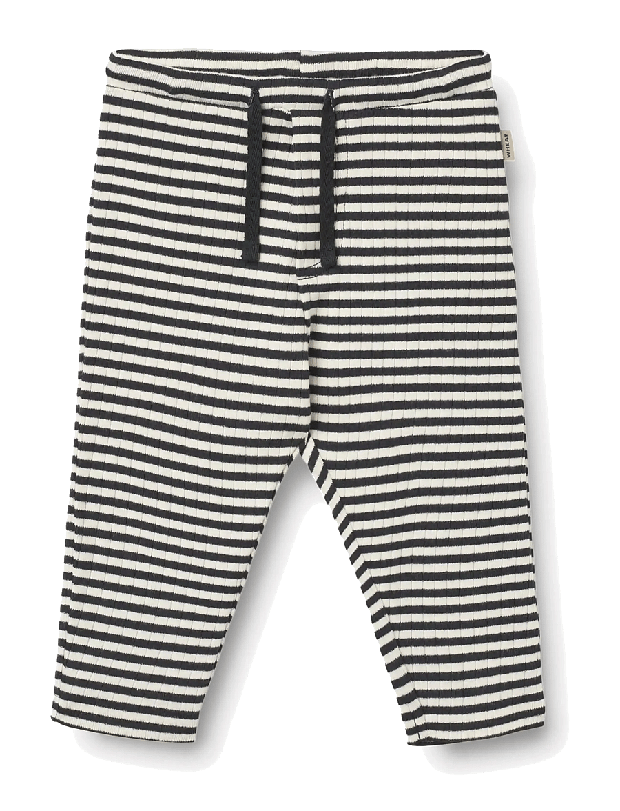 Wheat - Jersey Pants Manfred - spodenki niemowlęce - navy rib stripe - 0
